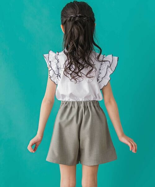 BeBe Petits Pois Vert / ベベ プチ ポワ ヴェール ショート・ハーフ・半端丈パンツ | 【店舗限定】ラップスカート風キュロットパンツ(95~150cm)<br> | 詳細4