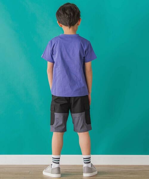 BeBe Petits Pois Vert / ベベ プチ ポワ ヴェール ショート・ハーフ・半端丈パンツ | 【店舗限定】バイカラーカーゴポケットハーフパンツ(95~150cm)<br> | 詳細3