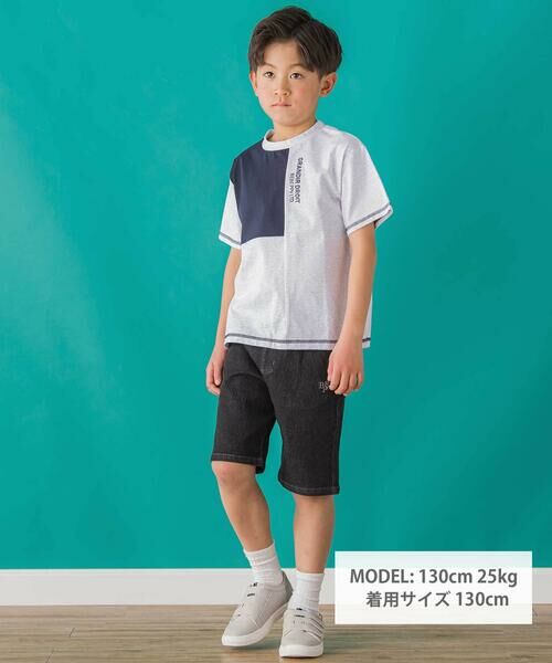 BeBe Petits Pois Vert / ベベ プチ ポワ ヴェール ショート・ハーフ・半端丈パンツ | 【店舗限定】ワンポイント刺しゅうデニムハーフパンツ(95~150cm)<br> | 詳細1