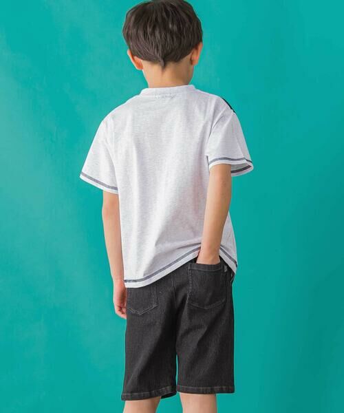 BeBe Petits Pois Vert / ベベ プチ ポワ ヴェール ショート・ハーフ・半端丈パンツ | 【店舗限定】ワンポイント刺しゅうデニムハーフパンツ(95~150cm)<br> | 詳細3