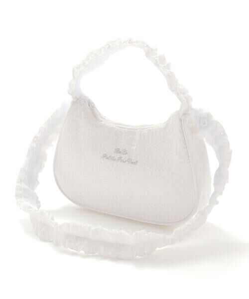 BeBe Petits Pois Vert/ベベ プチ ポワ ヴェール 【店舗限定】【お揃い】花綿フリルレースバッグ ホワイト ワンサイズ BeBe Petits Pois Vert/ベベ プチ ポワ ヴェール 【店舗限定】【お揃い】花綿フリルレースバッグ ホワイト ワンサイズ
