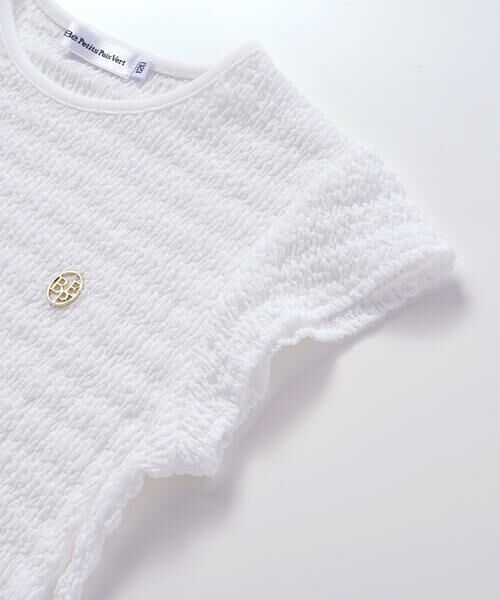 BeBe Petits Pois Vert / ベベ プチ ポワ ヴェール Tシャツ | 【店舗限定】シャーリング裾レーストップス(95~160cm)<br> | 詳細5