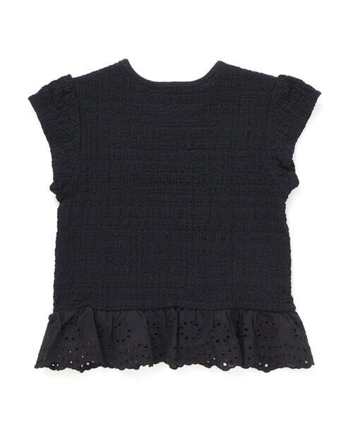 BeBe Petits Pois Vert / ベベ プチ ポワ ヴェール Tシャツ | 【店舗限定】シャーリング裾レーストップス(95~160cm)<br> | 詳細13