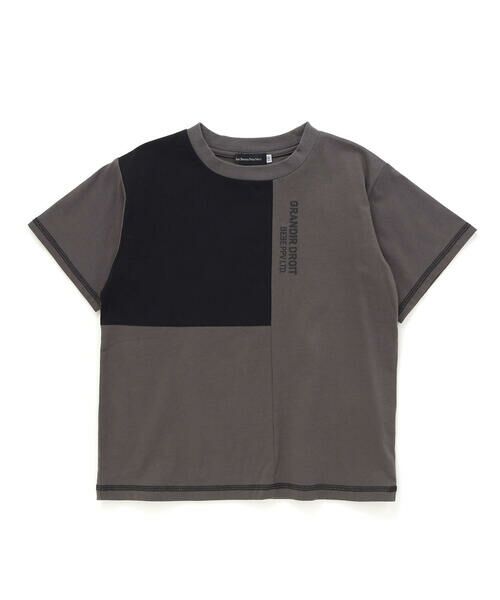 BeBe Petits Pois Vert / ベベ プチ ポワ ヴェール Tシャツ | 【店舗限定】アシメトリー配色ロゴプリント天竺半袖Tシャツ(95~150cm) | 詳細15