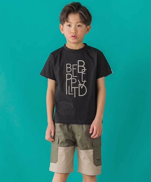 BeBe Petits Pois Vert / ベベ プチ ポワ ヴェール Tシャツ | 【店舗限定】立体プリントロゴ天竺半袖Tシャツ(95~160cm) | 詳細1