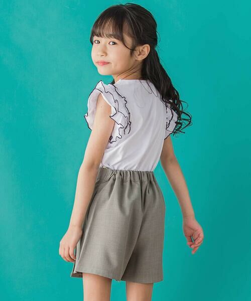 BeBe Petits Pois Vert / ベベ プチ ポワ ヴェール Tシャツ | 【店舗限定】フリルレイヤードノースリーブTシャツ(95~150cm) | 詳細4