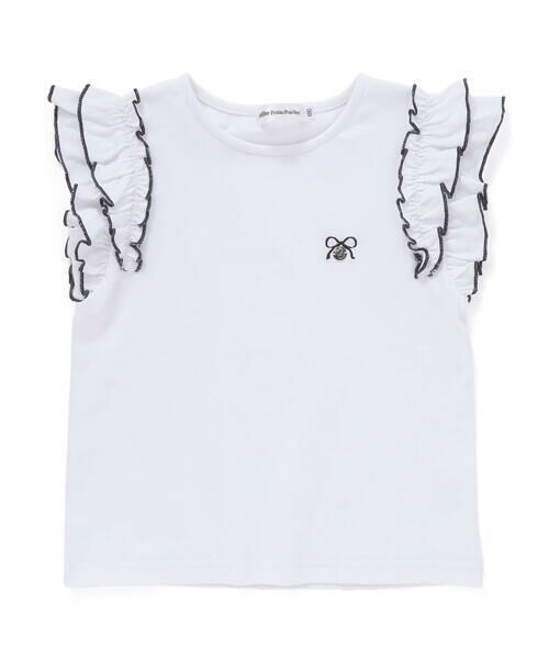 BeBe Petits Pois Vert / ベベ プチ ポワ ヴェール Tシャツ | 【店舗限定】フリルレイヤードノースリーブTシャツ(95~150cm) | 詳細5