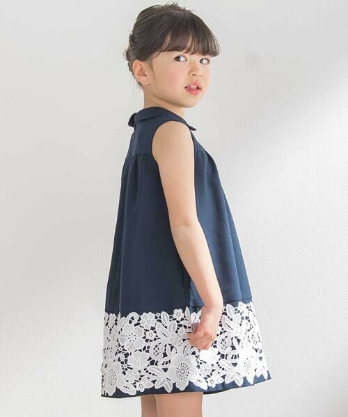 BeBe Petits Pois Vert / ベベ プチ ポワ ヴェール ミニ丈・ひざ丈ワンピース | 裾レース襟付きワンピース(95~150cm) | 詳細7