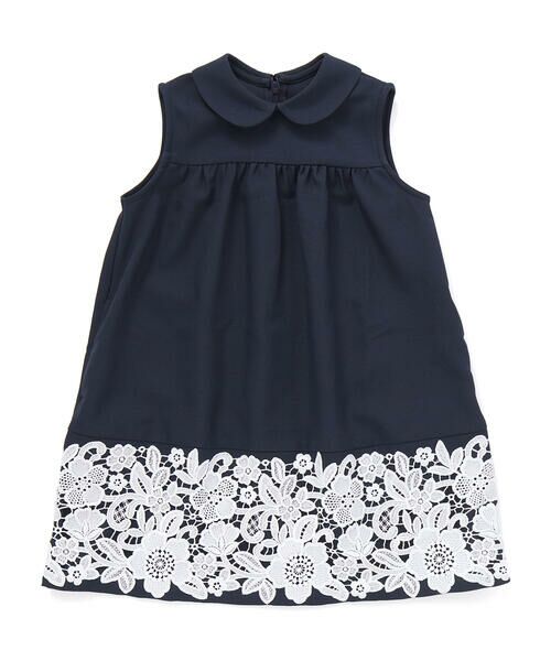 BeBe Petits Pois Vert / ベベ プチ ポワ ヴェール ミニ丈・ひざ丈ワンピース | 裾レース襟付きワンピース(95~150cm) | 詳細10