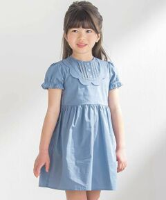 BeBe Petits Pois Vert / ベベ プチ ポワ ヴェール ミニ丈・ひざ丈ワンピース | スカラップポイントワンピース(95~150cm)