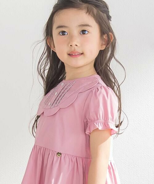 BeBe Petits Pois Vert / ベベ プチ ポワ ヴェール ミニ丈・ひざ丈ワンピース | スカラップポイントワンピース(95~150cm) | 詳細4