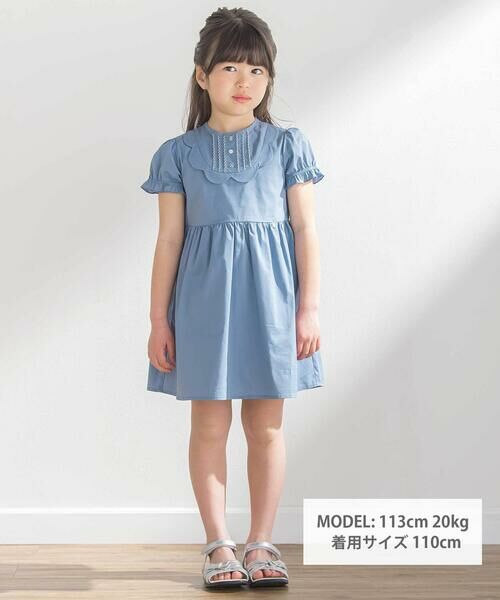 BeBe Petits Pois Vert / ベベ プチ ポワ ヴェール ミニ丈・ひざ丈ワンピース | スカラップポイントワンピース(95~150cm) | 詳細14