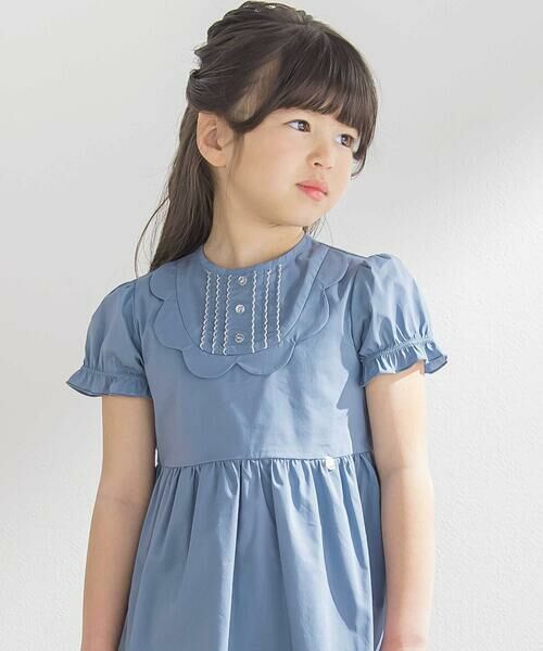 BeBe Petits Pois Vert / ベベ プチ ポワ ヴェール ミニ丈・ひざ丈ワンピース | スカラップポイントワンピース(95~150cm) | 詳細16