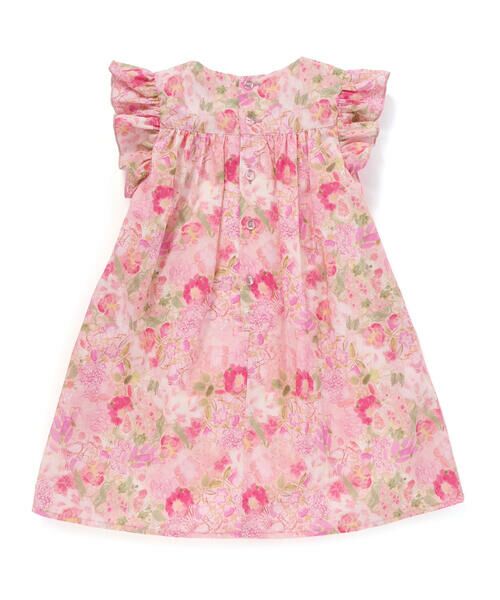 BeBe Petits Pois Vert / ベベ プチ ポワ ヴェール ミニ丈・ひざ丈ワンピース | 花柄スモッキングワンピース(95~150cm) | 詳細6