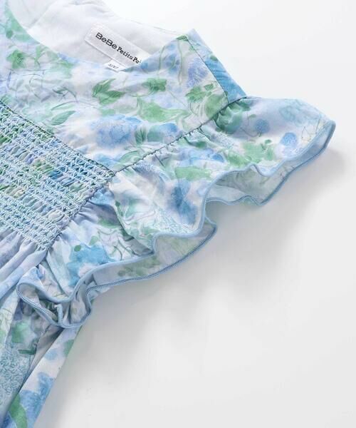 BeBe Petits Pois Vert / ベベ プチ ポワ ヴェール ミニ丈・ひざ丈ワンピース | 花柄スモッキングワンピース(95~150cm) | 詳細13