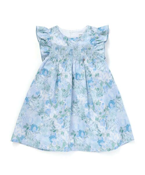 BeBe Petits Pois Vert / ベベ プチ ポワ ヴェール ミニ丈・ひざ丈ワンピース | 花柄スモッキングワンピース(95~150cm) | 詳細9