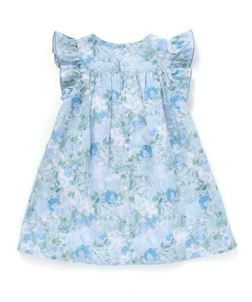 BeBe Petits Pois Vert / ベベ プチ ポワ ヴェール ミニ丈・ひざ丈ワンピース | 花柄スモッキングワンピース(95~150cm) | 詳細10