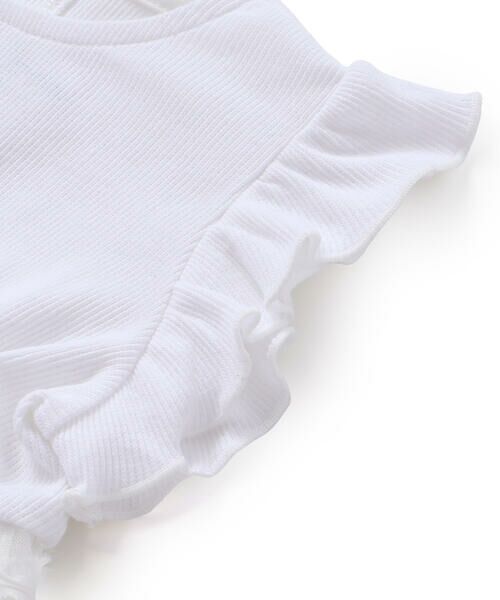 BeBe Petits Pois Vert / ベベ プチ ポワ ヴェール ミニ丈・ひざ丈ワンピース | 立体花レースノースリーブカーディガン+バルーンスカートワンピースセットベビー(80~90cm) | 詳細7