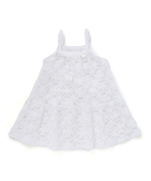 BeBe Petits Pois Vert / ベベ プチ ポワ ヴェール ミニ丈・ひざ丈ワンピース | 【お揃い】立体花レースのワンピース+ボレロ3点セット(95~150cm) | 詳細7