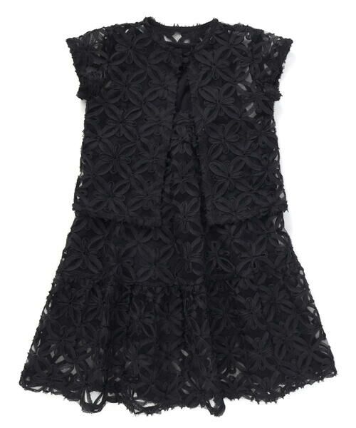 BeBe Petits Pois Vert / ベベ プチ ポワ ヴェール ミニ丈・ひざ丈ワンピース | 【お揃い】立体花レースのワンピース+ボレロ3点セット(95~150cm) | 詳細25