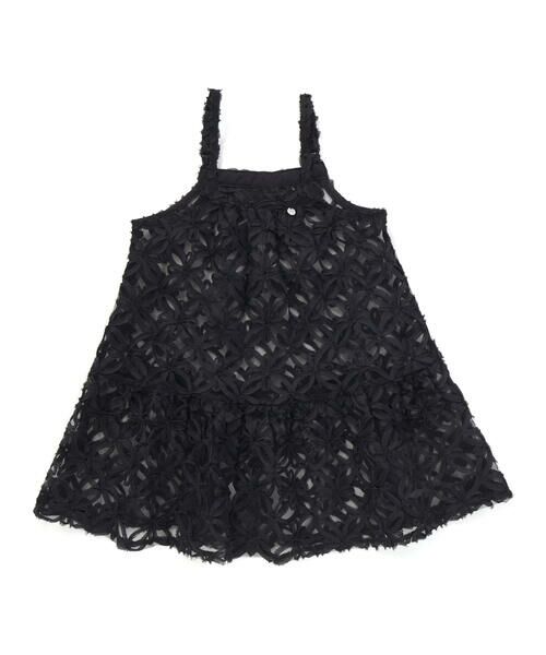 BeBe Petits Pois Vert / ベベ プチ ポワ ヴェール ミニ丈・ひざ丈ワンピース | 【お揃い】立体花レースのワンピース+ボレロ3点セット(95~150cm) | 詳細28