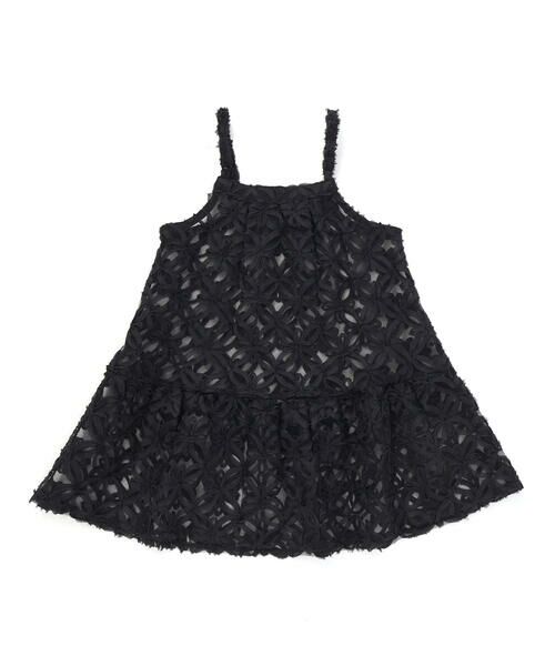 BeBe Petits Pois Vert / ベベ プチ ポワ ヴェール ミニ丈・ひざ丈ワンピース | 【お揃い】立体花レースのワンピース+ボレロ3点セット(95~150cm) | 詳細29