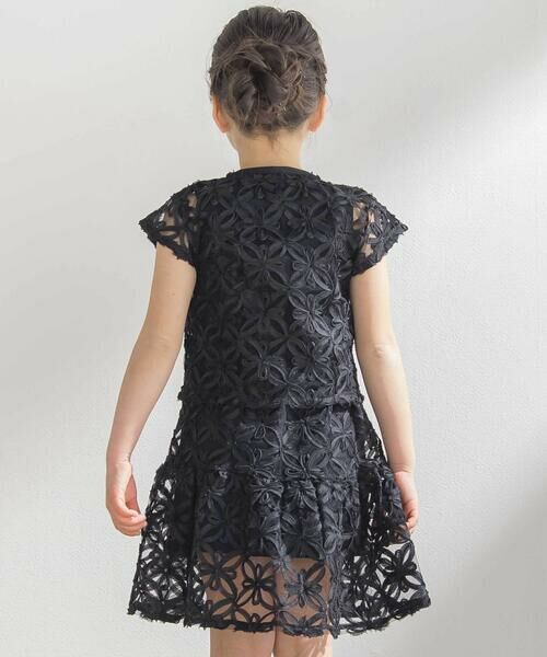 BeBe Petits Pois Vert / ベベ プチ ポワ ヴェール ミニ丈・ひざ丈ワンピース | 【お揃い】立体花レースのワンピース+ボレロ3点セット(95~150cm) | 詳細24