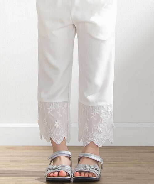 BeBe Petits Pois Vert / ベベ プチ ポワ ヴェール セットアップ | 立体花綿刺しゅうレースセットアップ(95~150cm) | 詳細5