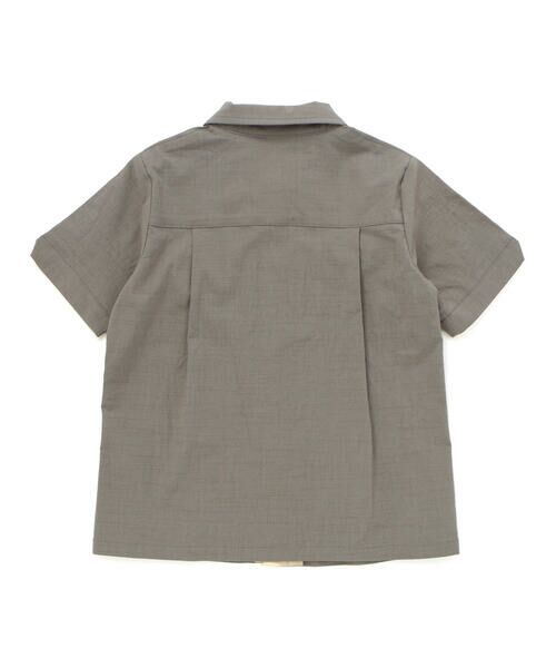 BeBe Petits Pois Vert / ベベ プチ ポワ ヴェール セットアップ | サガラワッペン半袖シャツ+ハーフパンツセットアップ(95~150cm) | 詳細14