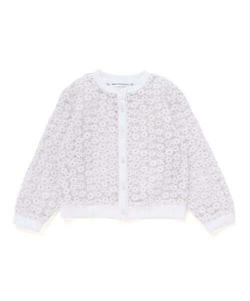 BeBe Petits Pois Vert / ベベ プチ ポワ ヴェール カーディガン・ボレロ | オーガンジー小花カーディガン(95~160cm) | 詳細5