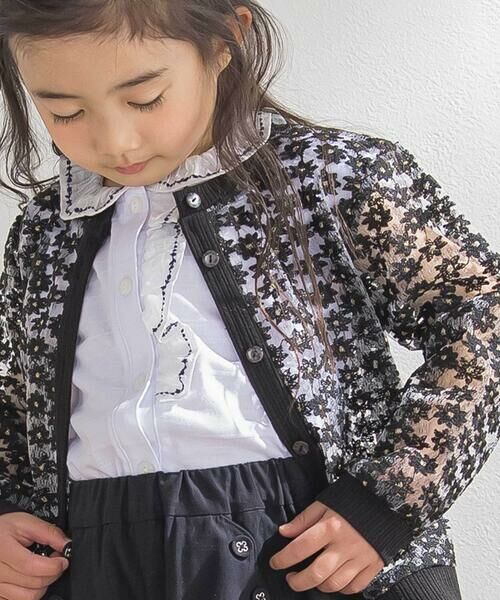 BeBe Petits Pois Vert / ベベ プチ ポワ ヴェール カーディガン・ボレロ | オーガンジー小花カーディガン(95~160cm) | 詳細15