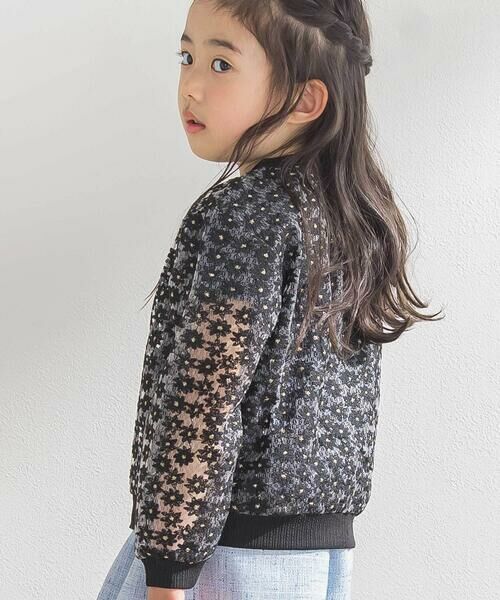 BeBe Petits Pois Vert / ベベ プチ ポワ ヴェール カーディガン・ボレロ | オーガンジー小花カーディガン(95~160cm) | 詳細16