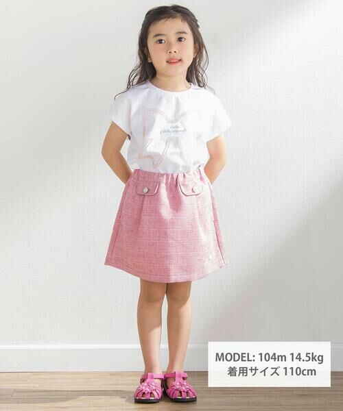 BeBe Petits Pois Vert / ベベ プチ ポワ ヴェール ショート・ハーフ・半端丈パンツ | カラフルツイードキュロット(95~150cm) | 詳細1