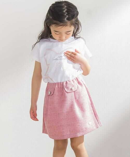 BeBe Petits Pois Vert / ベベ プチ ポワ ヴェール ショート・ハーフ・半端丈パンツ | カラフルツイードキュロット(95~150cm) | 詳細2