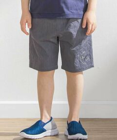 BeBe Petits Pois Vert / ベベ プチ ポワ ヴェール ショート・ハーフ・半端丈パンツ | 裾刺しゅうハーフパンツ(95~150cm)