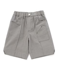 BeBe Petits Pois Vert / ベベ プチ ポワ ヴェール ショート・ハーフ・半端丈パンツ | フロントタック麻風ハーフパンツ(95~150cm)