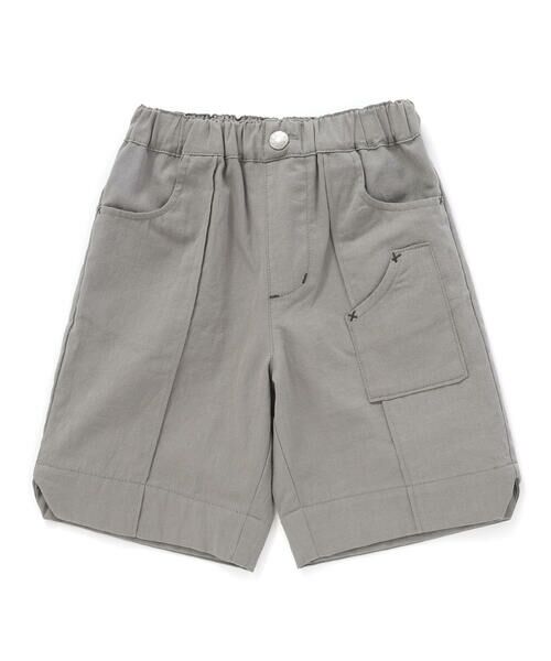 BeBe Petits Pois Vert / ベベ プチ ポワ ヴェール ショート・ハーフ・半端丈パンツ | フロントタック麻風ハーフパンツ(95~150cm) | 詳細7