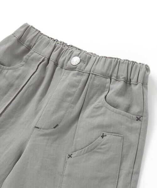 BeBe Petits Pois Vert / ベベ プチ ポワ ヴェール ショート・ハーフ・半端丈パンツ | フロントタック麻風ハーフパンツ(95~150cm) | 詳細9