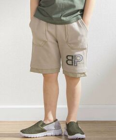 BeBe Petits Pois Vert / ベベ プチ ポワ ヴェール ショート・ハーフ・半端丈パンツ | 天竺xタフタ切替ショートパンツ(95~150cm)