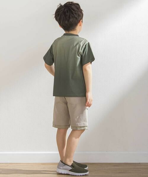 BeBe Petits Pois Vert / ベベ プチ ポワ ヴェール ショート・ハーフ・半端丈パンツ | 天竺xタフタ切替ショートパンツ(95~150cm) | 詳細2