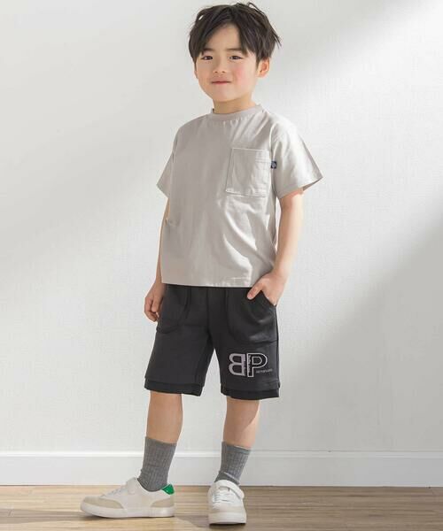 BeBe Petits Pois Vert / ベベ プチ ポワ ヴェール ショート・ハーフ・半端丈パンツ | 天竺xタフタ切替ショートパンツ(95~150cm) | 詳細7