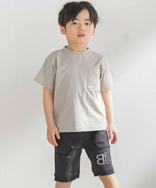 BeBe Petits Pois Vert / ベベ プチ ポワ ヴェール ショート・ハーフ・半端丈パンツ | 天竺xタフタ切替ショートパンツ(95~150cm) | 詳細8