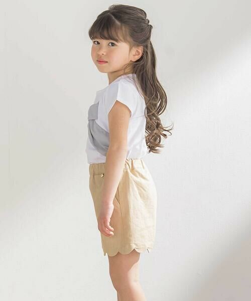 BeBe Petits Pois Vert / ベベ プチ ポワ ヴェール ショート・ハーフ・半端丈パンツ | 裾スカラップカラーデニムショートパンツ(95~160cm) | 詳細7