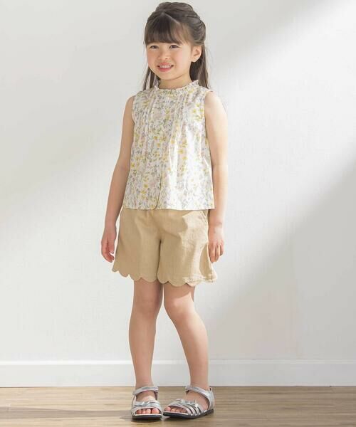 BeBe Petits Pois Vert / ベベ プチ ポワ ヴェール ショート・ハーフ・半端丈パンツ | 裾スカラップカラーデニムショートパンツ(95~160cm) | 詳細9