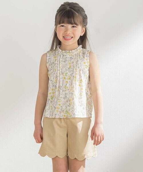 BeBe Petits Pois Vert / ベベ プチ ポワ ヴェール ショート・ハーフ・半端丈パンツ | 裾スカラップカラーデニムショートパンツ(95~160cm) | 詳細10