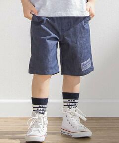 BeBe Petits Pois Vert / ベベ プチ ポワ ヴェール ショート・ハーフ・半端丈パンツ | デニム切り替えハーフパンツ(95~160cm)