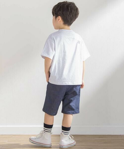 BeBe Petits Pois Vert / ベベ プチ ポワ ヴェール ショート・ハーフ・半端丈パンツ | デニム切り替えハーフパンツ(95~160cm) | 詳細2