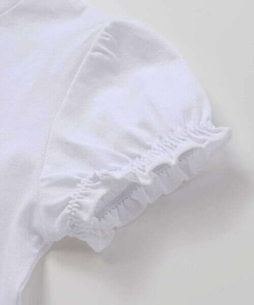 BeBe Petits Pois Vert / ベベ プチ ポワ ヴェール Tシャツ | オーガンジー花モチーフパフスリーブTシャツ(95~160cm) | 詳細7