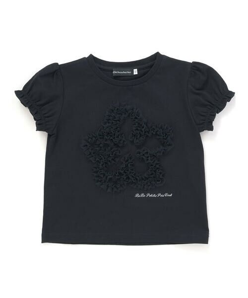 BeBe Petits Pois Vert / ベベ プチ ポワ ヴェール Tシャツ | オーガンジー花モチーフパフスリーブTシャツ(95~160cm) | 詳細15