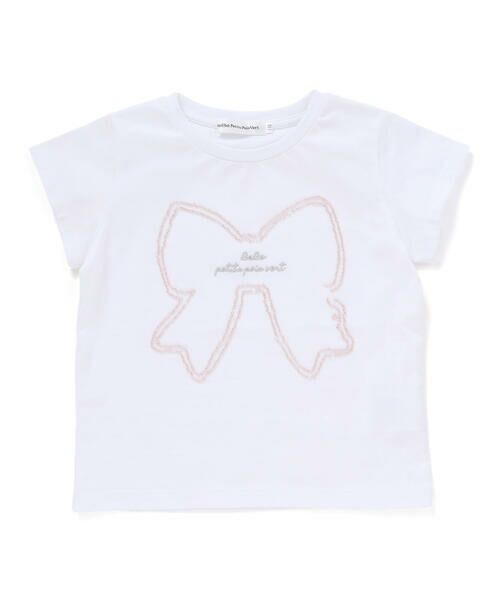 BeBe Petits Pois Vert / ベベ プチ ポワ ヴェール Tシャツ | リボンモチーフ天竺Tシャツ(95~150cm) | 詳細3